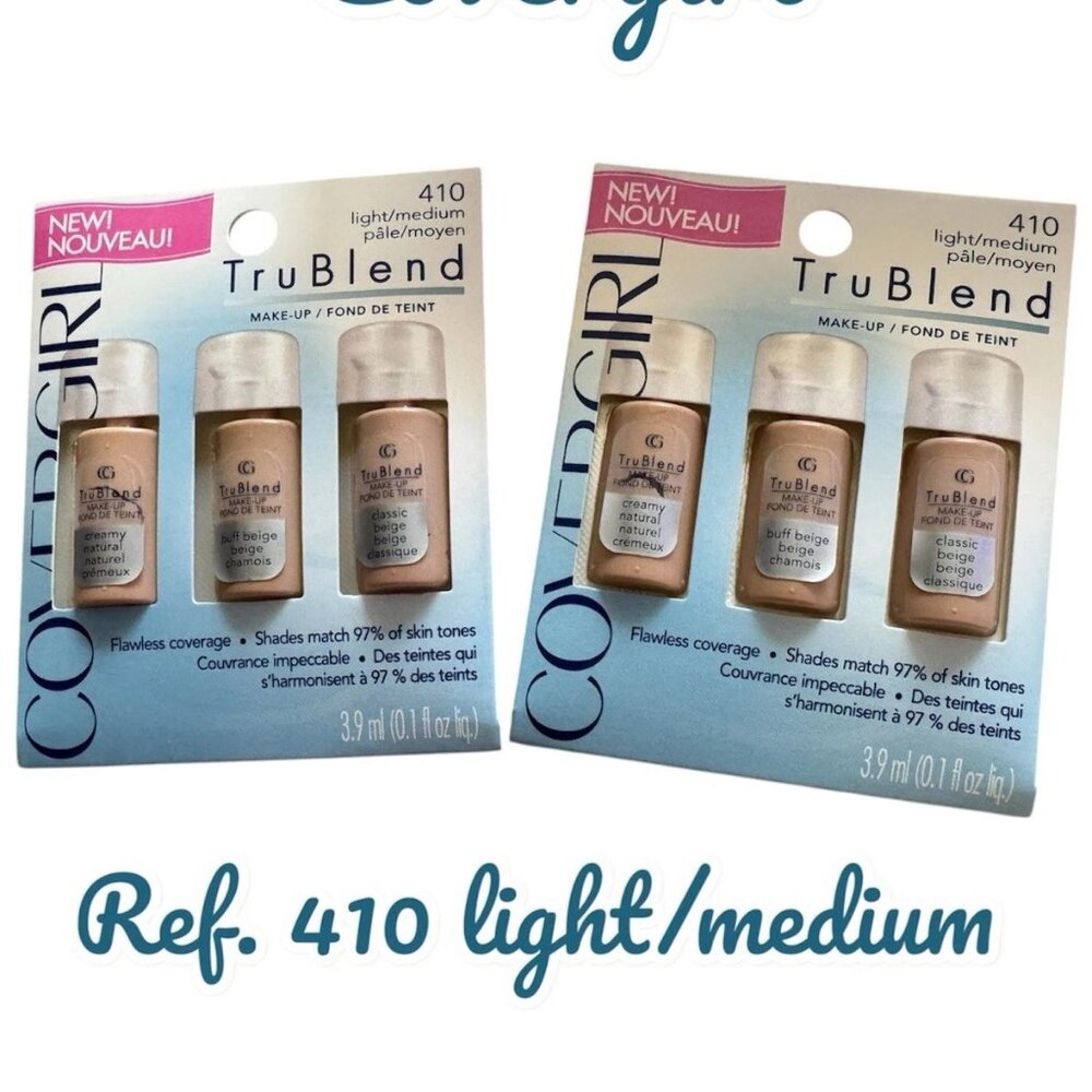 2X COVERGIRL Trublend Liquid Make-Up #410 Light/Medium